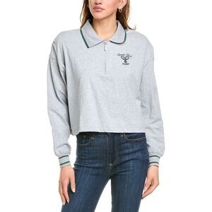 Point Womens Zip Polo Shirt, Gray